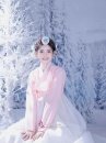 Hanbok Hàn Quốc Hiện Đại Áo Hồng Váy Trắng Pastel