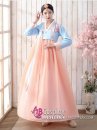 Hanbok Hàn Quốc Áo Xanh Váy Cam Đào