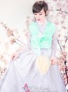 Hanbok Cưới Ren Tone Trắng Xanh Mint
