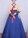 Hanbok Hàn Quốc Nơ Cam Áo Vàng Váy Xanh Có Tuarua