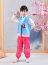 Hanbok Hàn Quốc Cho Bé Áo Xanh Quàn Hồng