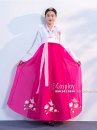 Hanbok Hàn Quốc Áo Trắng Váy Hồng Sen