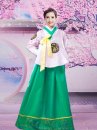 Hanbok HQ Cổ Trang Áo Hồng Váy Xanh Lá