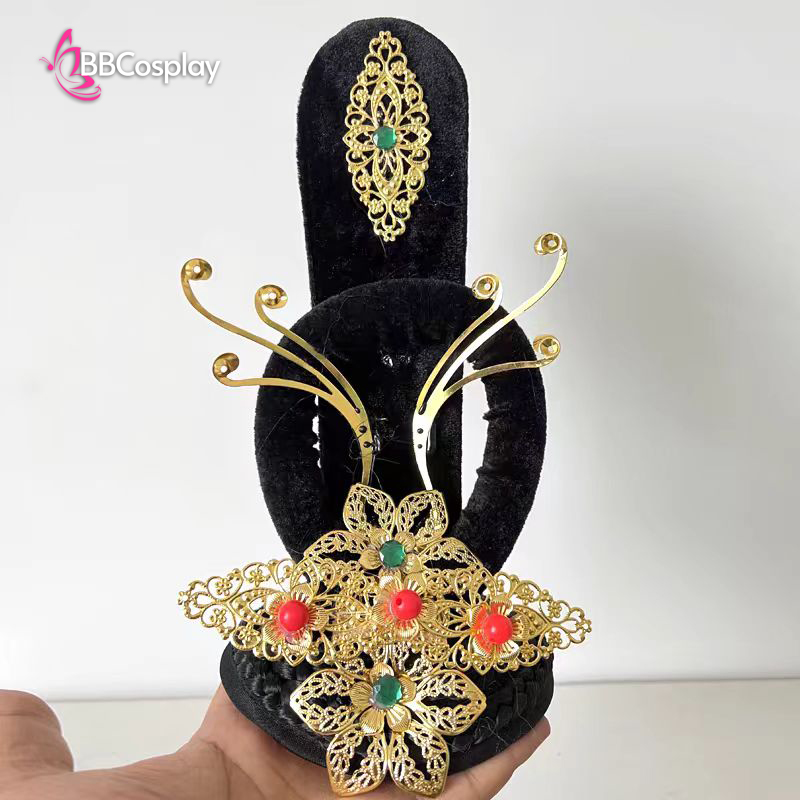 Búi Tóc Cổ Trang Búi Cao Có Kèm Trang Trí Phím Hoa