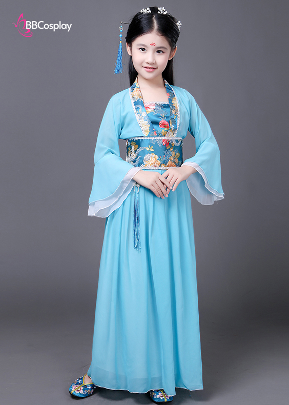 Trang Phục Hằng Nga Cho Bé- Màu Xanh Nhạt