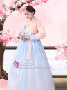 Hanbok Đẹp Hàn Quốc Áo Carot Váy Xanh Trơn