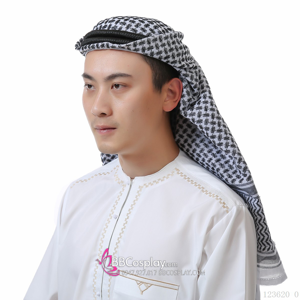Khăn Đội Đầu Qatar Caro Đen