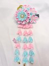 Kanzashi Hồng Tím Cài Tóc Nhật Bản Xanh Hồng Pastel - Lớn