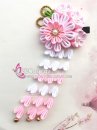 Kanzashi Nhật Bản Màu Hồng Trắng Pastel- Lớn