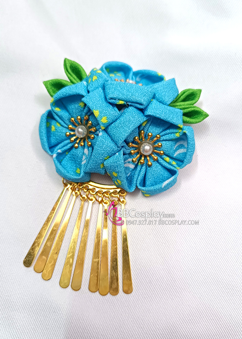 Kanzashi Kẹp Tóc Nhật Bản  - Màu Xanh Dương