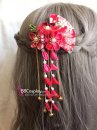 Kẹp Tóc Nhật Bản - Kanzashi Đỏ Hình Quạt