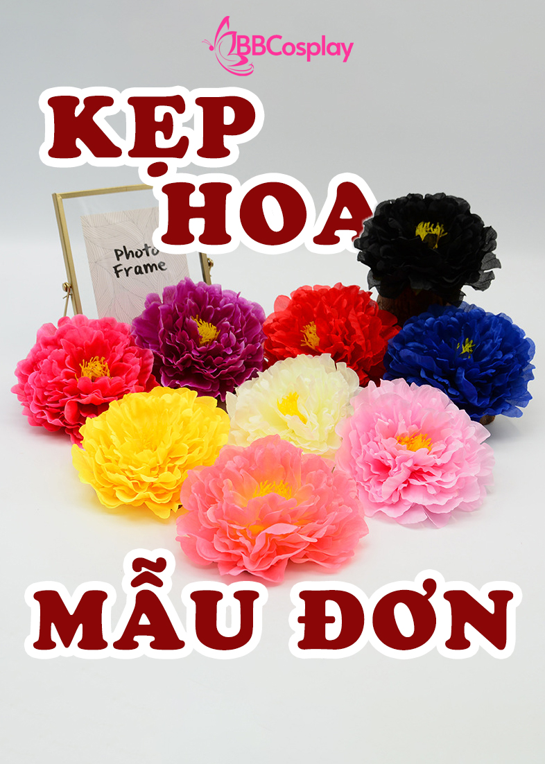 Phụ Kiện Hoa - Hoa Cài Tóc - Kẹp Hoa Lẻ - Hoa Mẫu Đơn