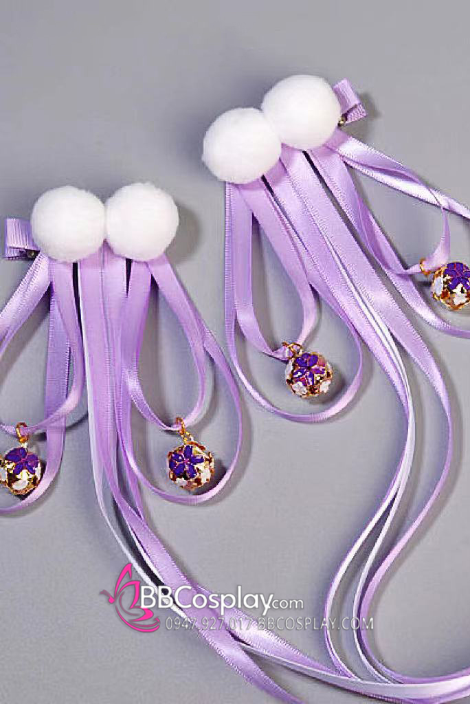 Cặp Kẹp Tóc Ruy Băng Tím