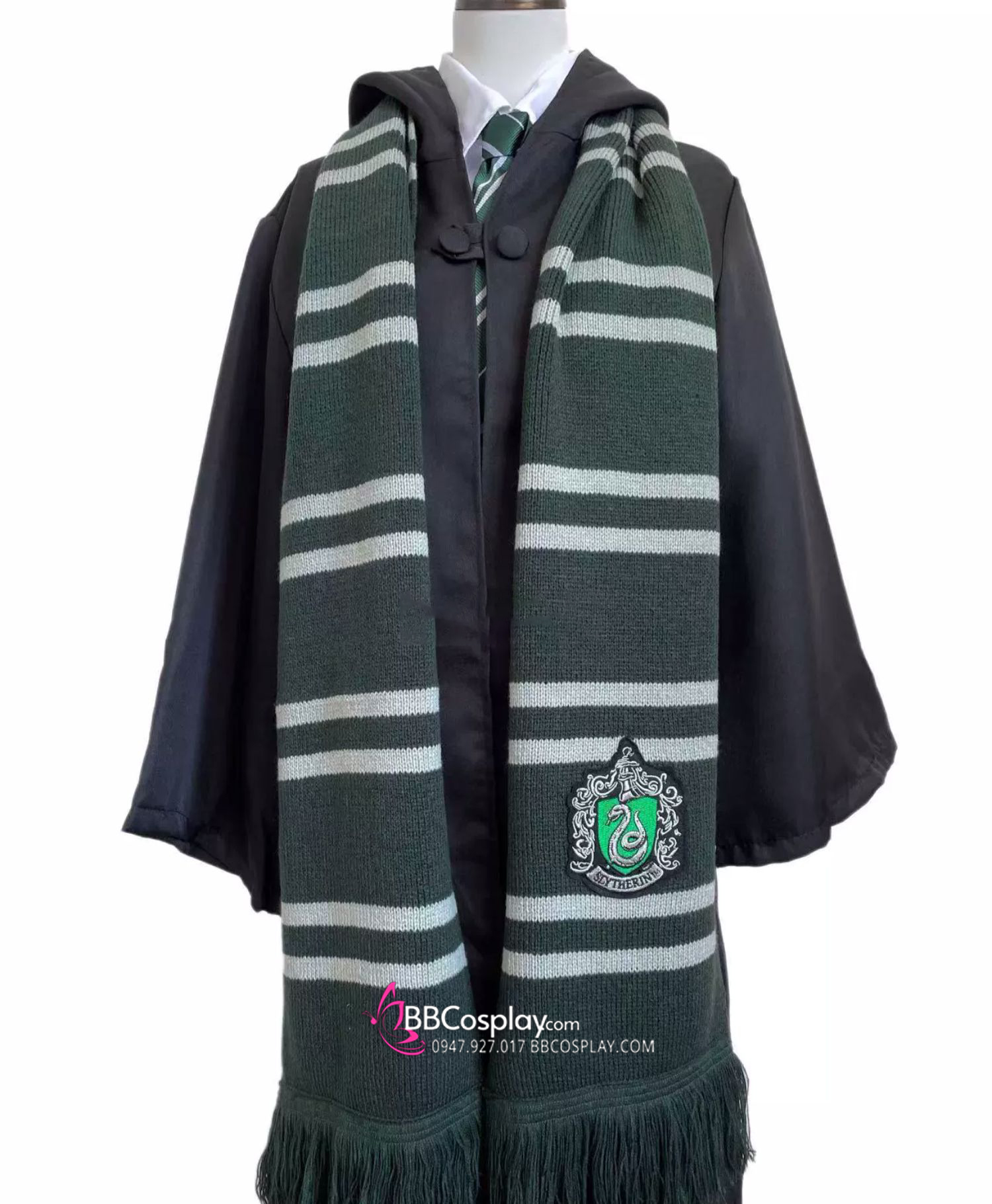 Khăn Choàng Cổ Thi Đấu Trường Hogwarts - Nhà Salazar Slytherin Dài 175Cm X 25Cm