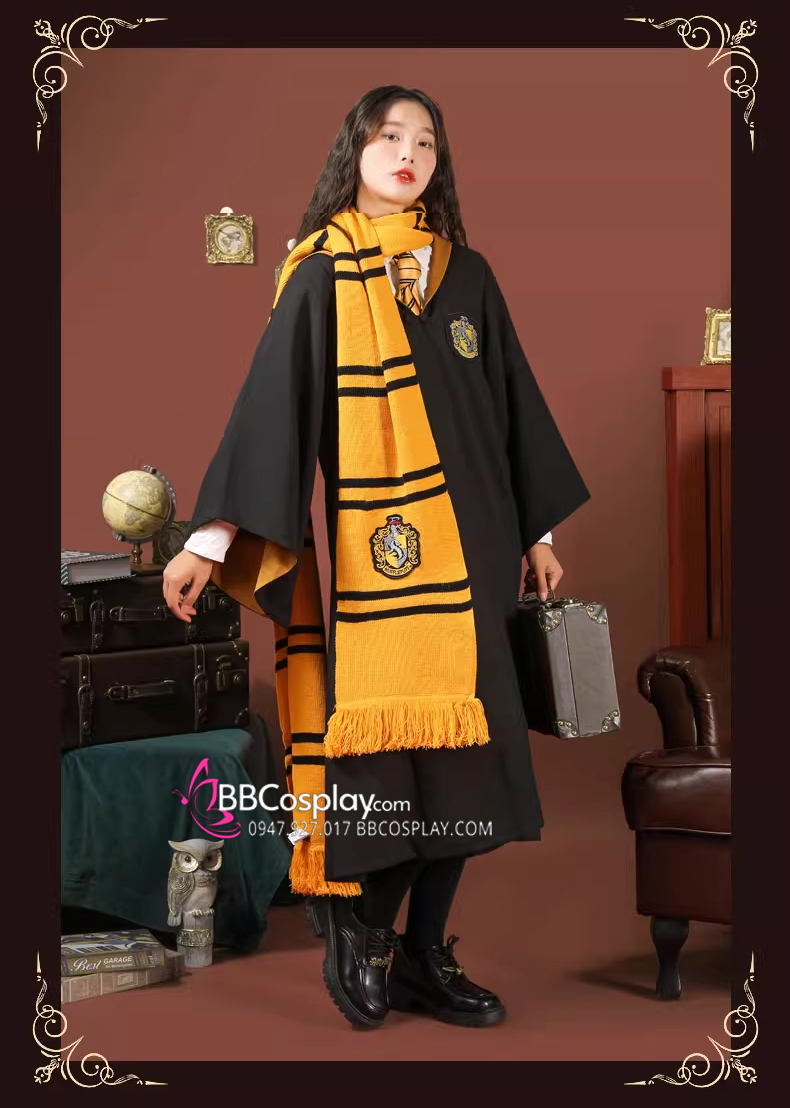 Khăn Choàng Cổ Thi Đấu Trường Hogwarts - Helga Hufflepuff Dài 175Cm X 25Cm