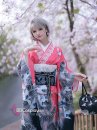 Furisode Kimono Momo No Umi - Sóng Và Hoàng Hôn