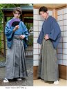 Trang Phục Nhật Bản Chuẩn  Cho Nam Nagagi  Xanh Kèm Hakama Sọc