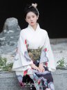 Áo Yukata Trắng Chân Đen Tặng Kèm Thắt Lưng