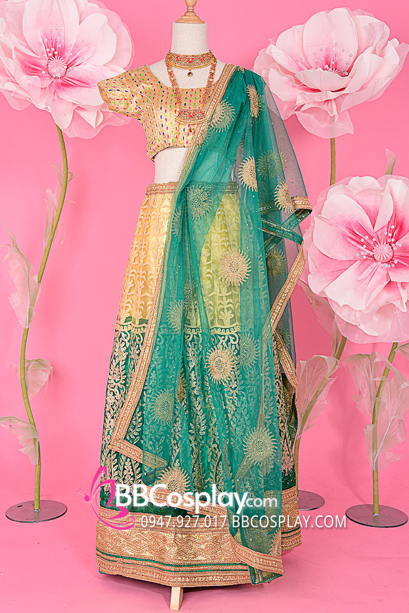 Trang Phục Lehanga Ấn Độ Màu Xanh Lá