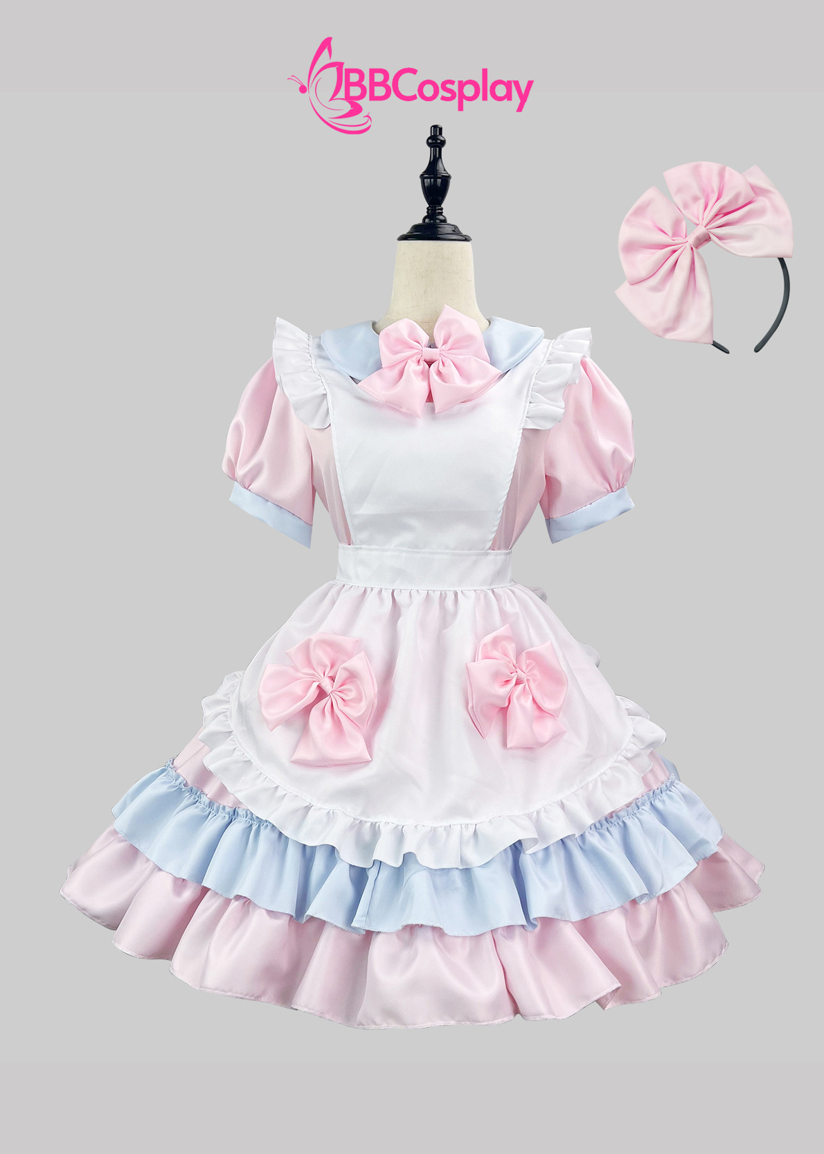 Đồ Maid Pastel Hồng Phối Xanh