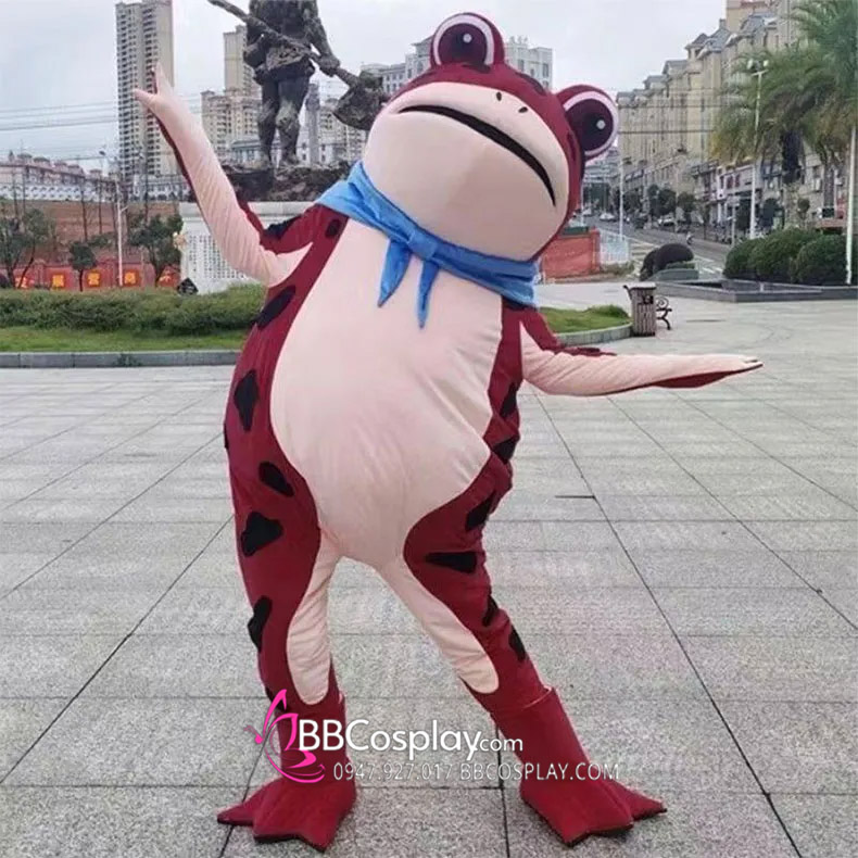 Mascot Ếch Bơm Hơi Màu Đỏ