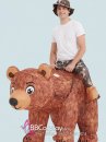 Mascot Người Cưỡi Gấu Nâu Bơm Hơi