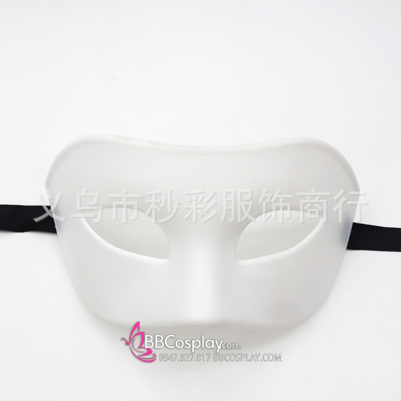 Mặt Nạ Lễ Hội Nửa Mặt Đơn Giản Không Cầu Kỳ - Màu Trắng