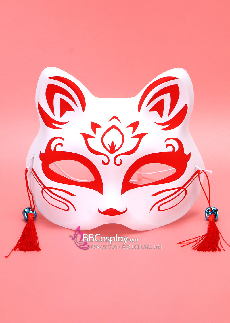 Mặt Nạ Hồ Ly - Màu Đỏ Hoa Sen