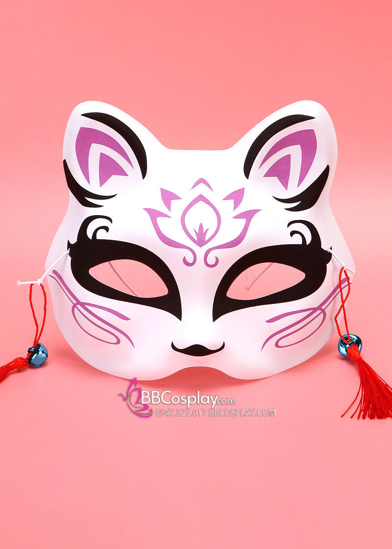 Mặt Nạ Hồ Ly Đen Tím Hoa Sen