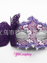 Mặt Nạ Nửa Mặt Ren Cài Bướm - Màu Tím