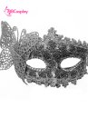 Mặt Nạ Nửa Mặt Ren Cài Bướm - Màu Bạc  Xám