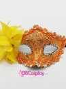Mặt Nạ Nửa Mặt Ren Cài Hoa - Màu Cam