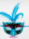 Mặt Nạ Nửa Trơn Có Lông Vũ - Màu Xanh Dương