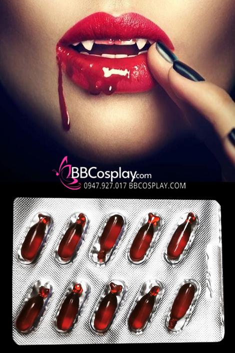 Viên Máu Dạng Vỉ 10 Viên Hoá Trang Dracula Cương Thi Halloween