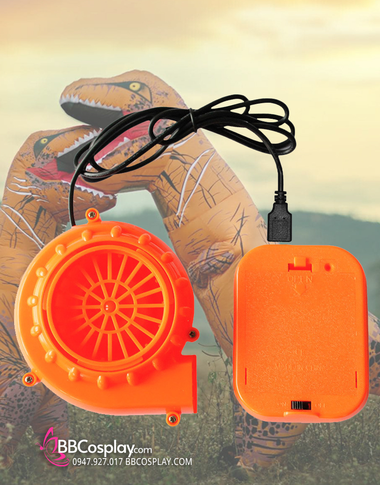 Quạt Và Hộp Pin Khủng Long Bạo Chúa Bơm Hơi