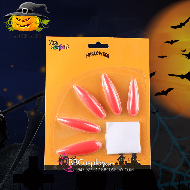 Móng Tay Quỷ Dị Dán Keo Hoá Trang Halloween