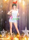Trang Phục Noel Sexy Nhung Trắng - Có Ảnh Thật