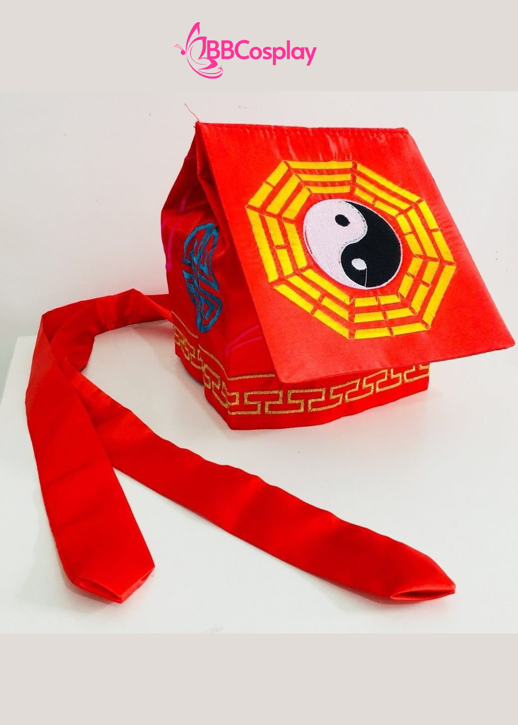 Nón Đạo Sĩ Hình Âm Dương - Màu Đỏ