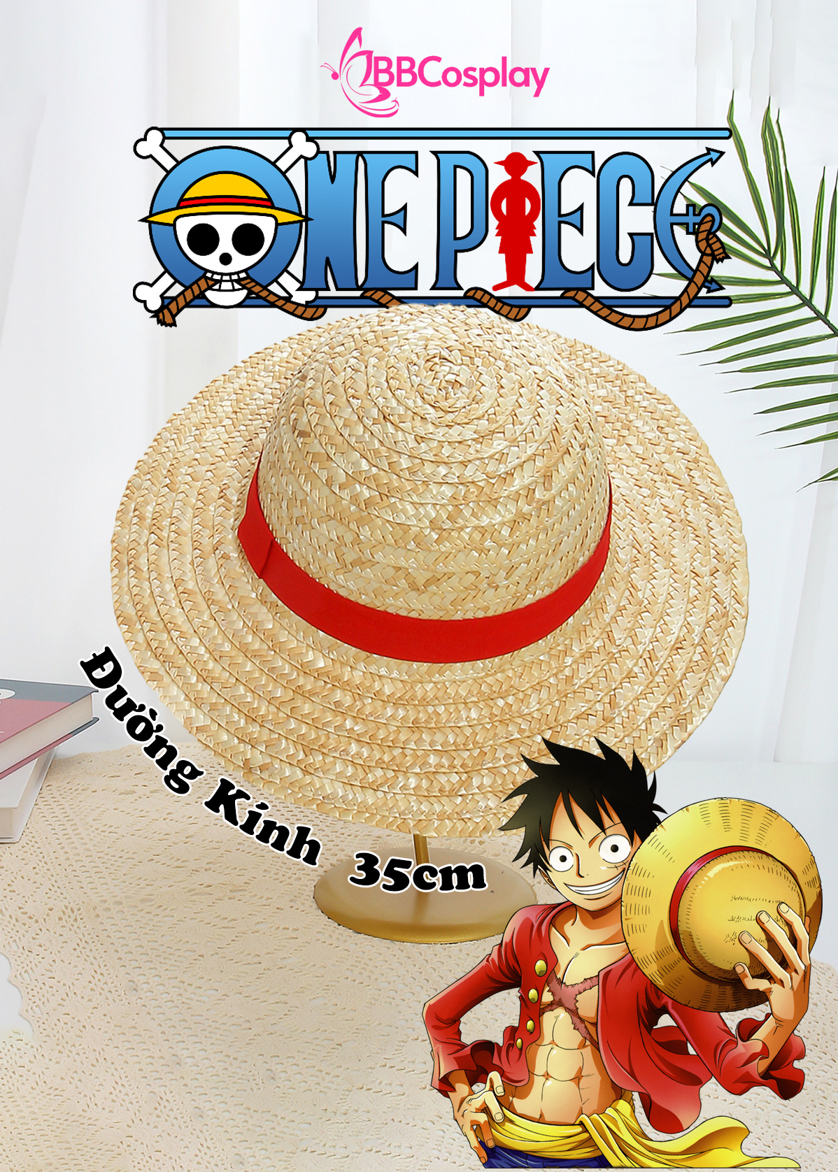 Mũ Rơm Luffy Màu Tự Nhiên - ONE PIECE