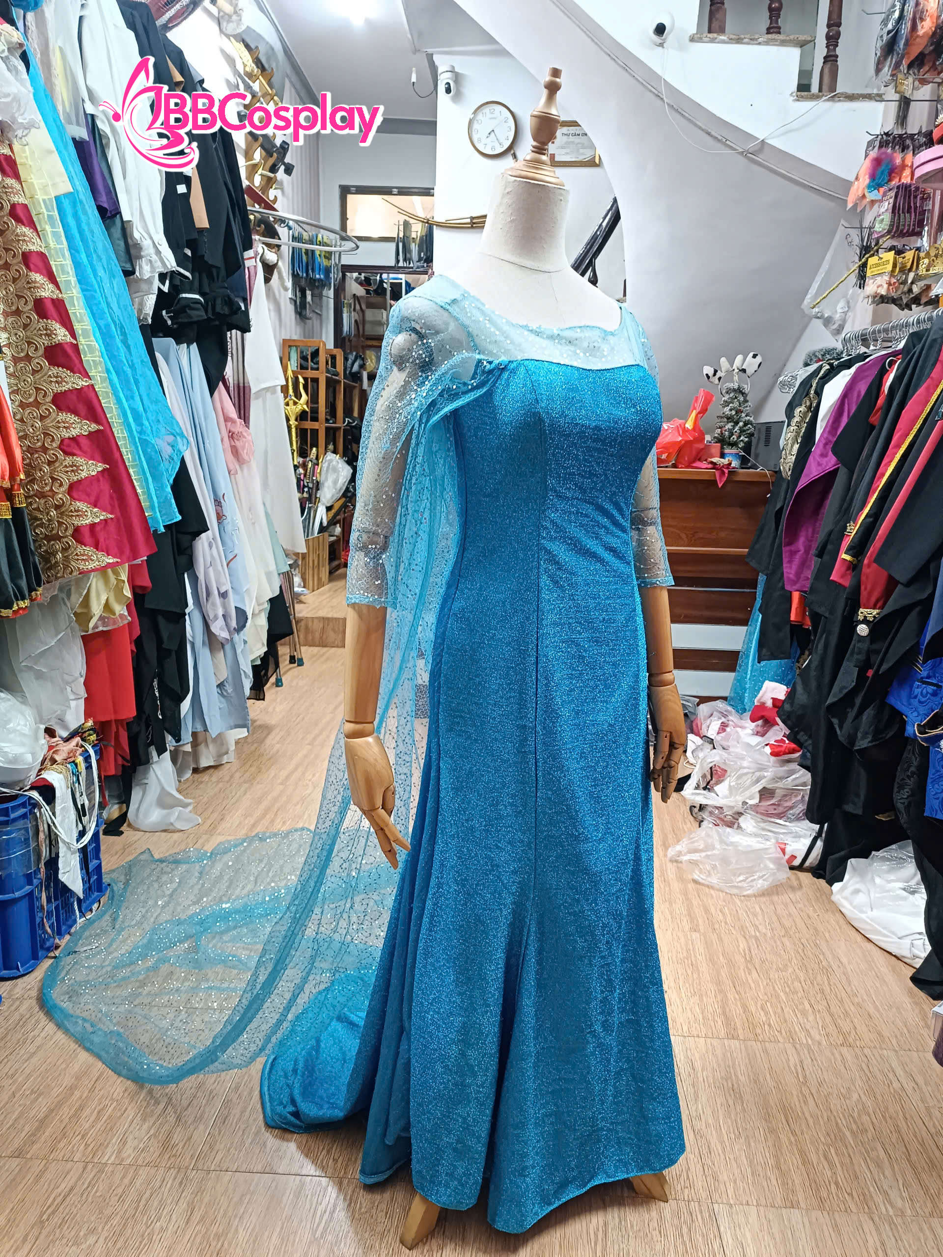Đầm Nữ Hoàng Băng Giá Elsa Dáng Đuôi Cá - MẪU SHOP MAY