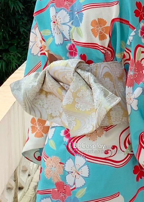 Thắt Lưng Cho Kimono Và Yukata Nhật Gấm Vàng Nhạt