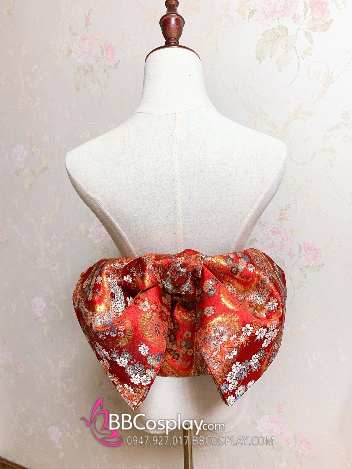 Thắt Lưng Cho Kimono Và Yukata Nhật Gấm Đỏ