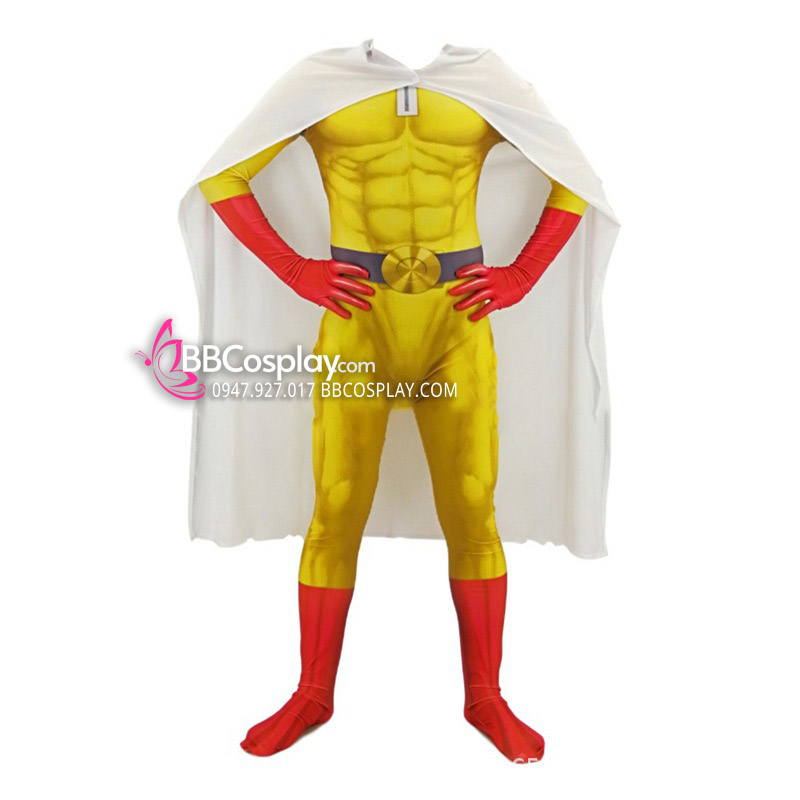 Bộ Cosplay Saitama Thánh Phồng Tôm Trong One Punch Man Mẫu 3D
