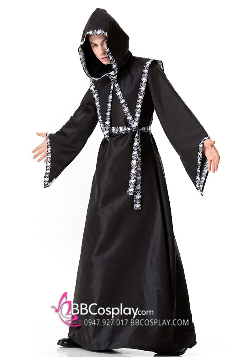 Quần Áo Pháp Sư Halloween - Mẫu Viền Hộp Sọ