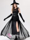 Trang Phục Phù Thuỷ Đen Xẻ Đùi Nón Mũi Cong