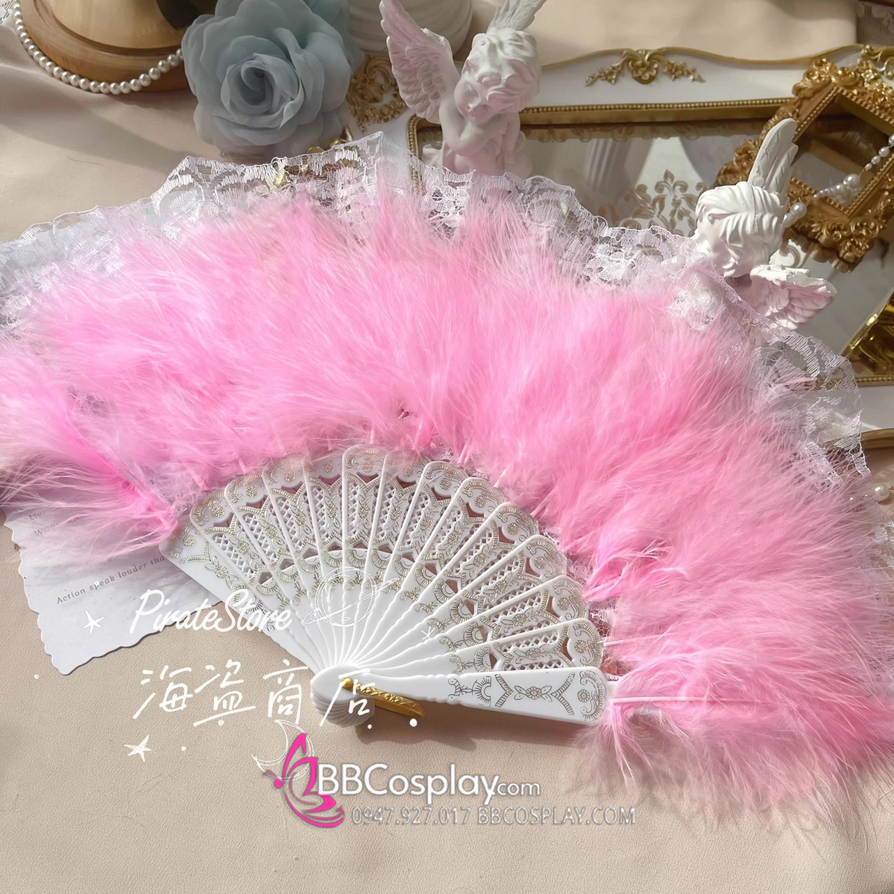 Quạt Lông Vũ Hồng