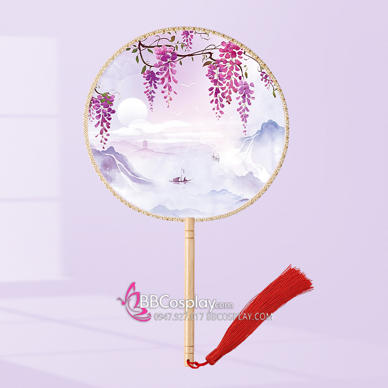 Quạt Tròn Sơn Đồ Núi Tử Đằng