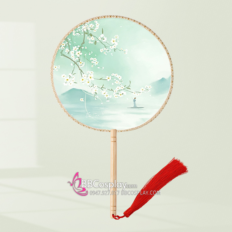 Quạt Tròn Hoa Táo Xanh Bên Hồ
