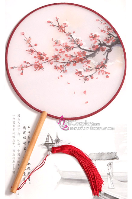 Quạt Tròn Cổ Trang Quạt Mỹ Nhân Hoa