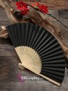 Quạt Xếp Giấy Đen Trơn
